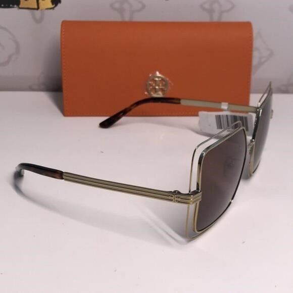 ✨ New Authentic Tory Burch TY6086 55-X Brown & Gold Sunglasses ✨ - Picture 7 of 11